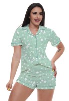 Pijama Feminino Americano Curto Estrelas - HARM Pijamas