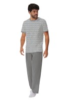 Pijama Masculino Manga Curta Mescla e Calça Longa Mescla - HARM