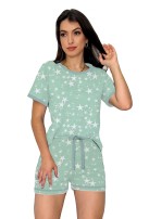Pijama Feminino Manga Curta e Short Estrelas - Atacado HARM