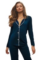 Pijama Feminino Inverno Azul Marinho - Atacado HARM Pijamas